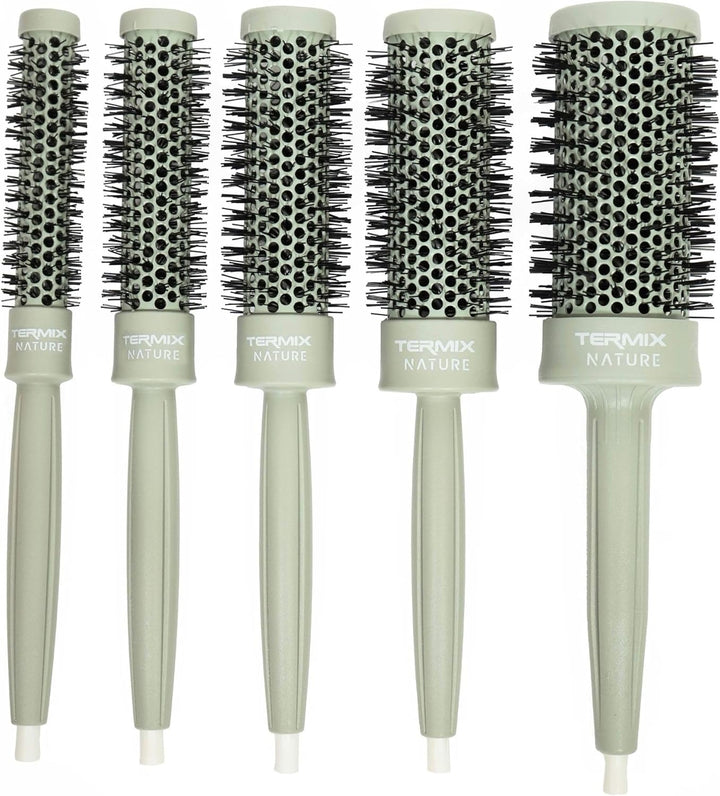 Termix Professional Nature Round Hair Brushes Pack Of 5 (Ø17, Ø23, Ø28, Ø32, Ø43)