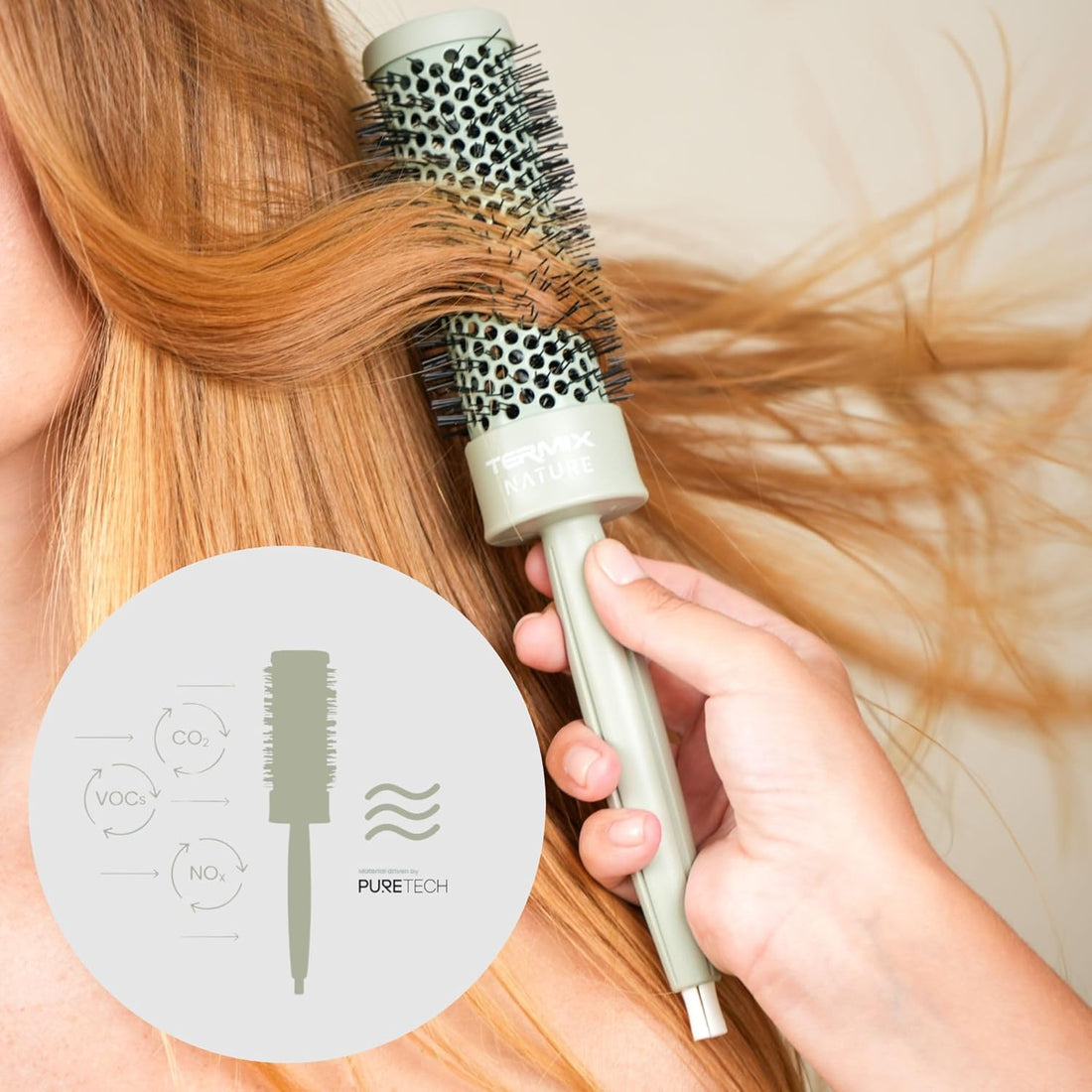 Termix Professional Nature Round Hair Brushes Pack Of 5 (Ø17, Ø23, Ø28, Ø32, Ø43)