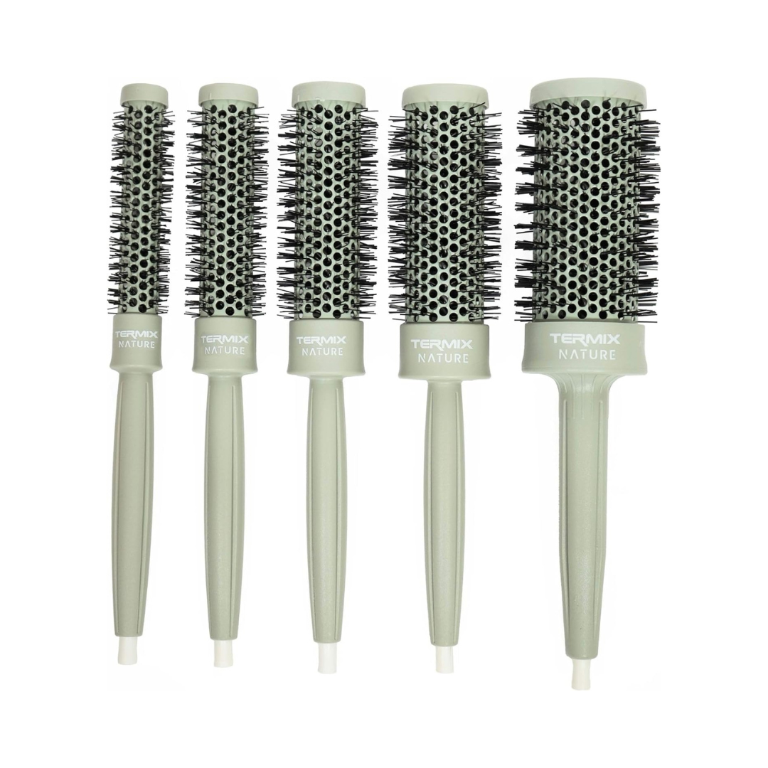 Termix Professional Nature Round Hair Brushes Pack Of 5 (Ø17, Ø23, Ø28, Ø32, Ø43)